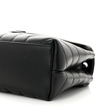 Saint Laurent Calfskin Y Quilted Monogram Monochrome Small Loulou Chain Satchel Black 10 of 11
