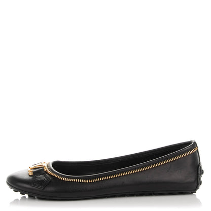 Louis Vuitton Calf Zip Oxford Ballerina Flats 37 Black 1 of 7