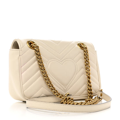 Gucci Calfskin Matelasse Mini GG Marmont Shoulder Bag White 3 of 11