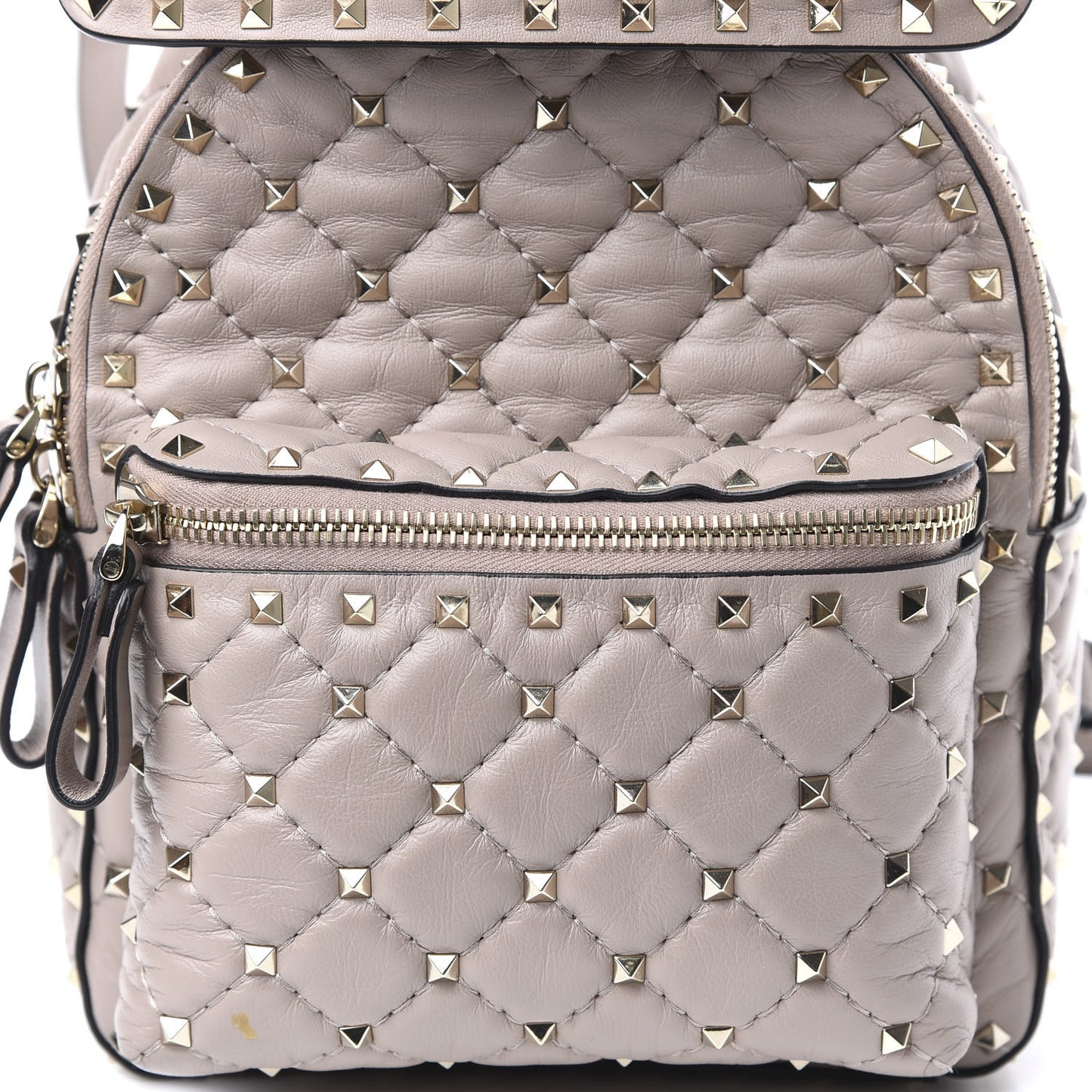 Nappa Quilted Mini Rockstud Spike Backpack Poudre