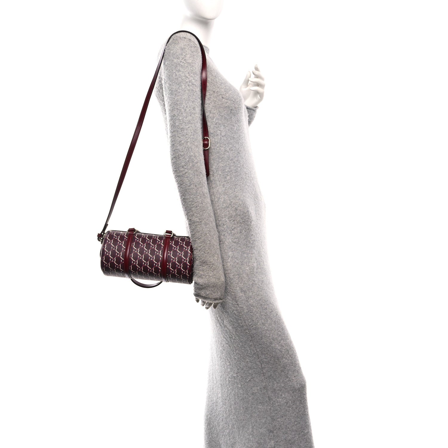 Gucci GG Shadow Monogram Ophidia Top Handle Bowler Bag  Rosso Ancora Red 2 of 10