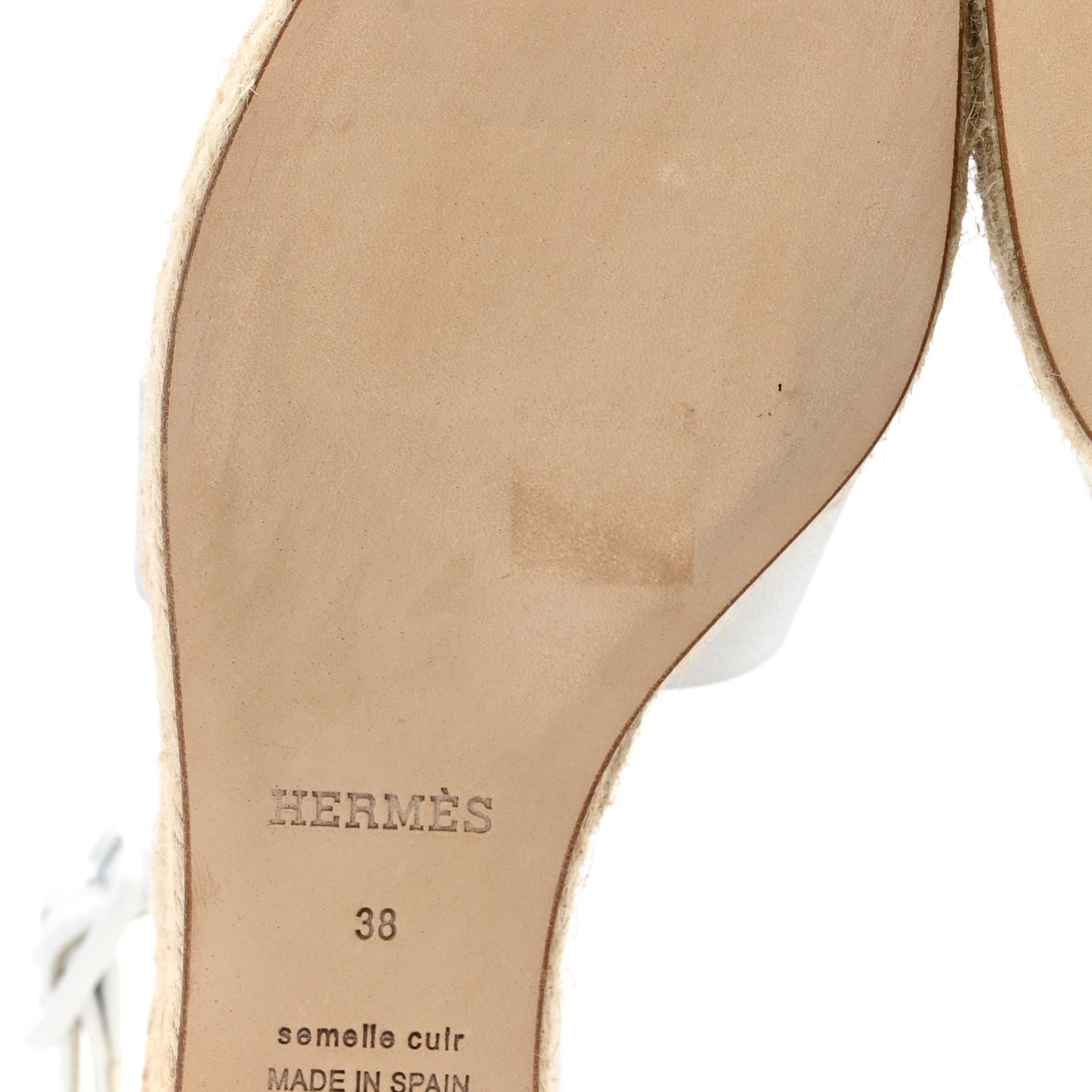 Goatskin Elda Espadrille Wedge Sandals White