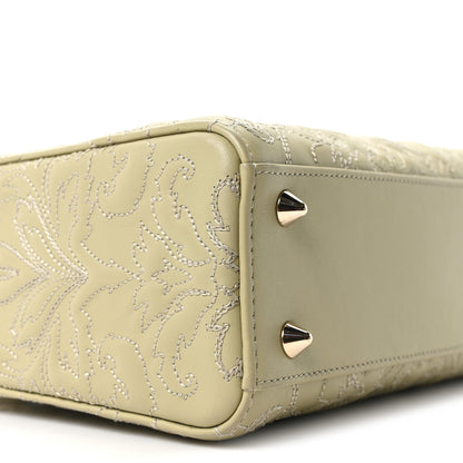 Christian Dior Calfskin Ornamental Embroidered Small Lady Dior Sage Green 9 of 10
