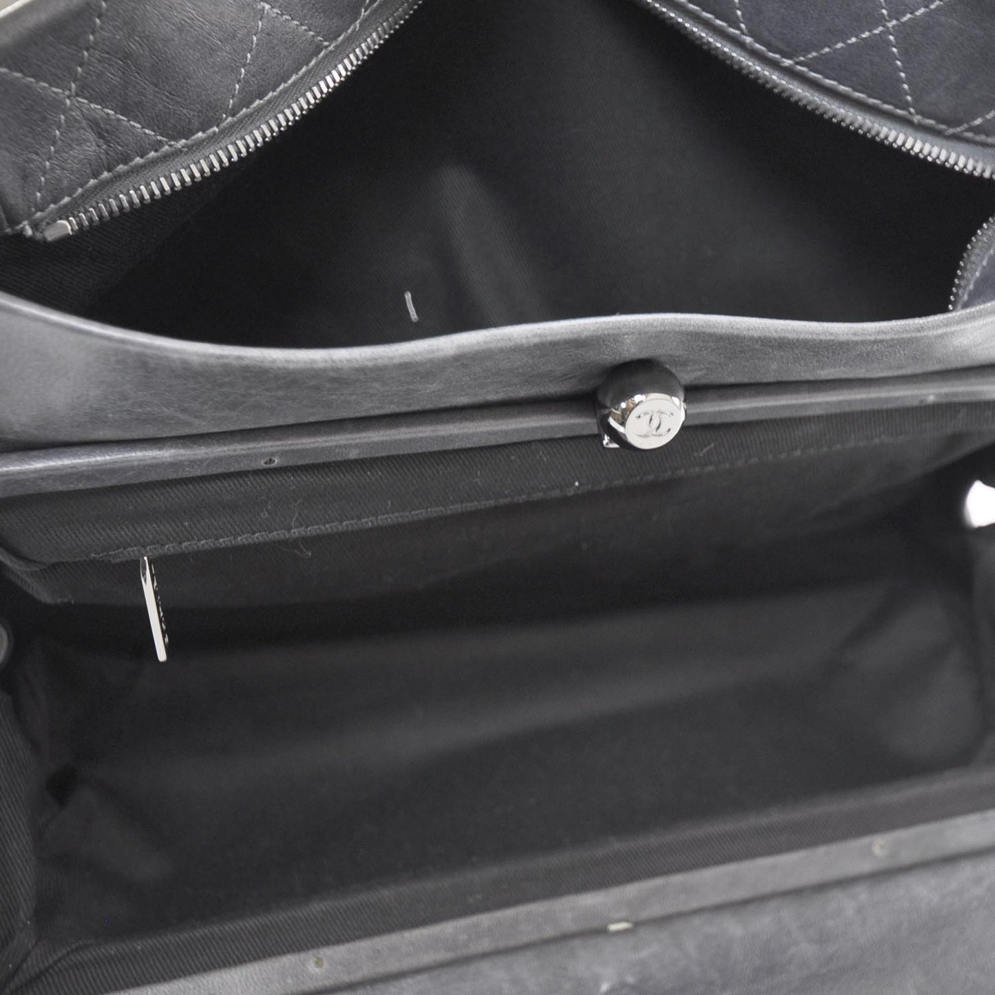 Lambskin Quilted Ritz Flap Bag Grey