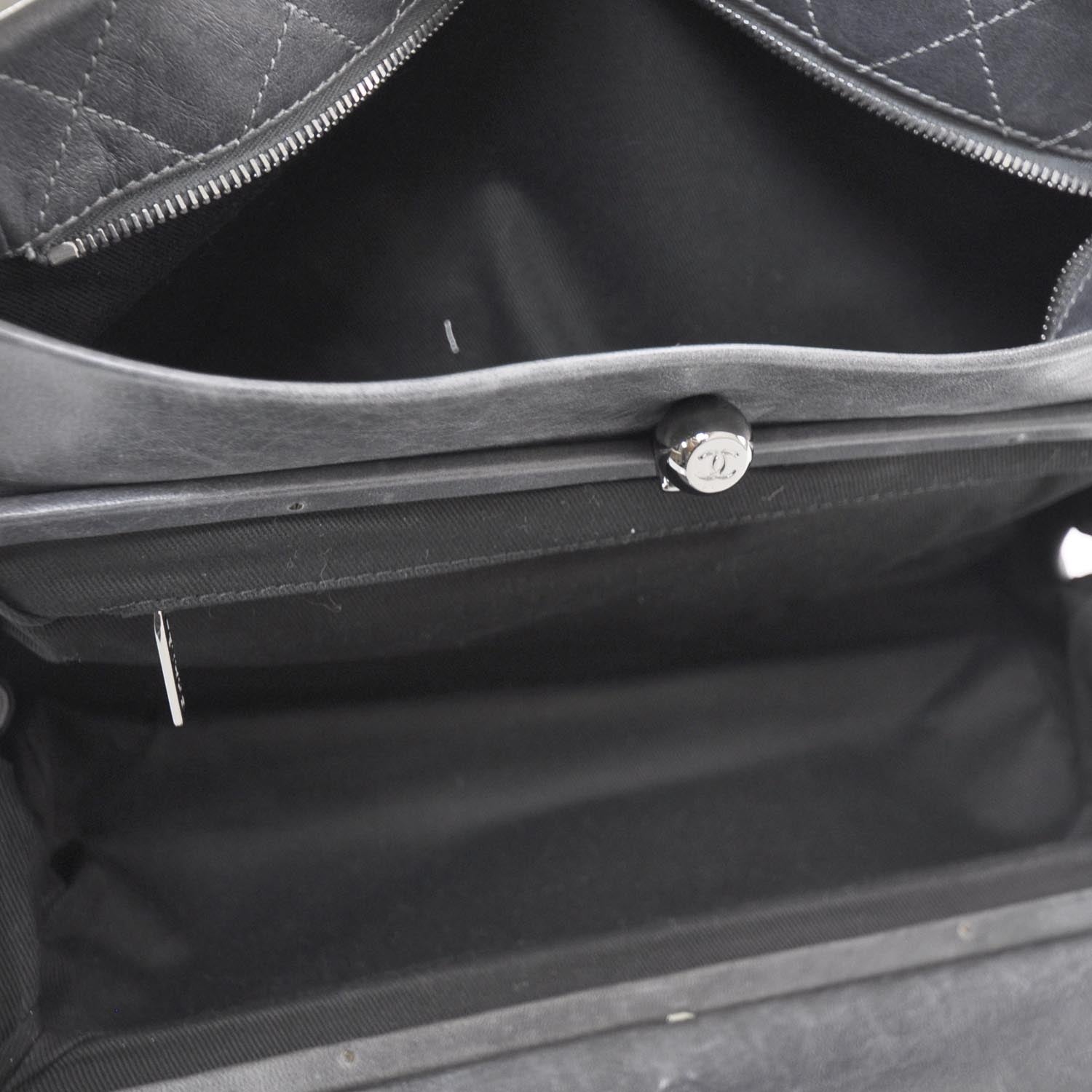 Chanel Lambskin Quilted Ritz Flap Bag Grey 6 of 11