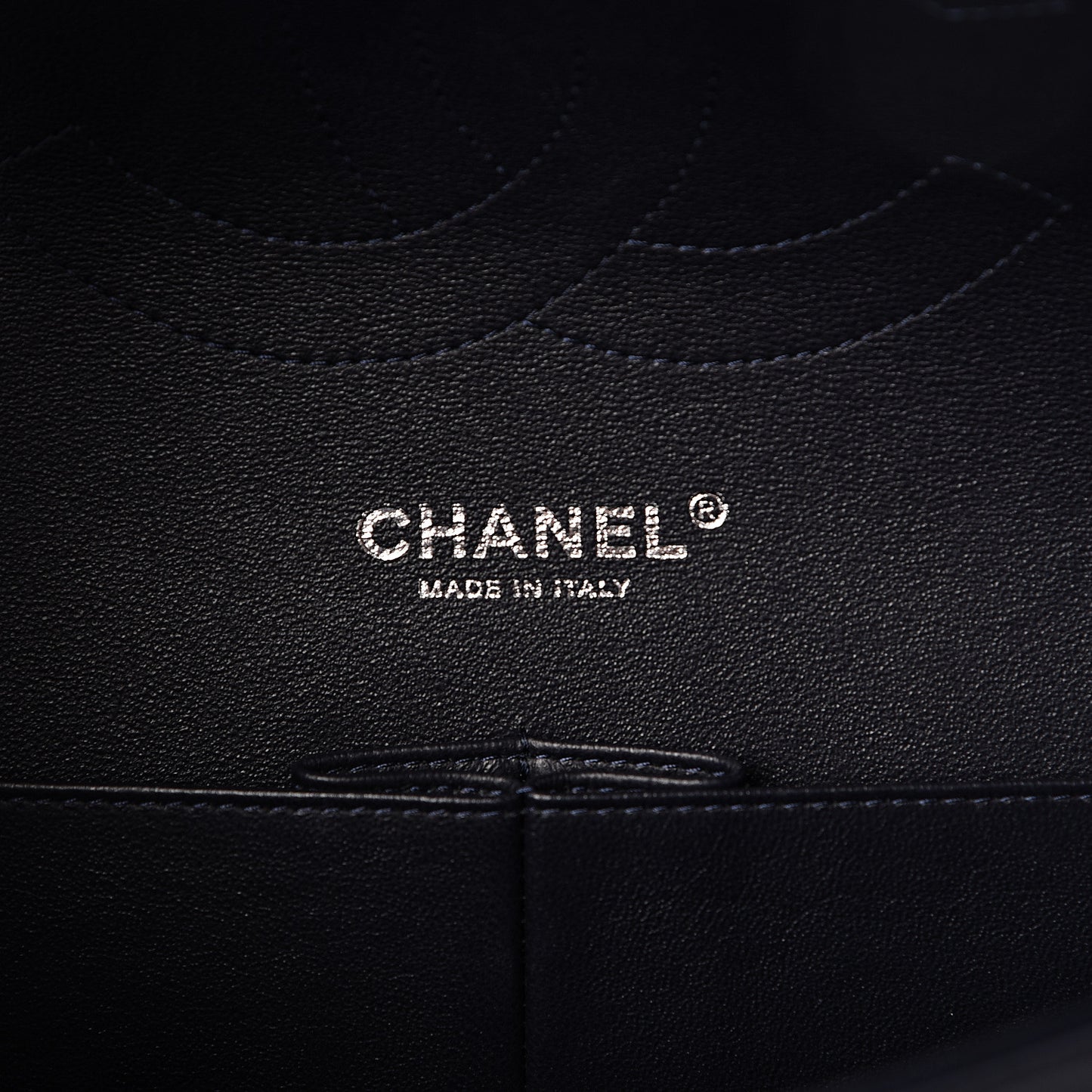 Lambskin Quilted Jumbo Double Flap Navy