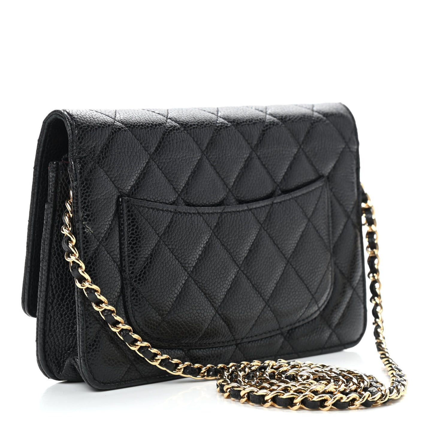 Caviar Quilted Wallet On Chain WOC Black