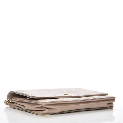 Chanel Lambskin Camellia Embossed Wallet on Chain WOC Beige 4 of 10