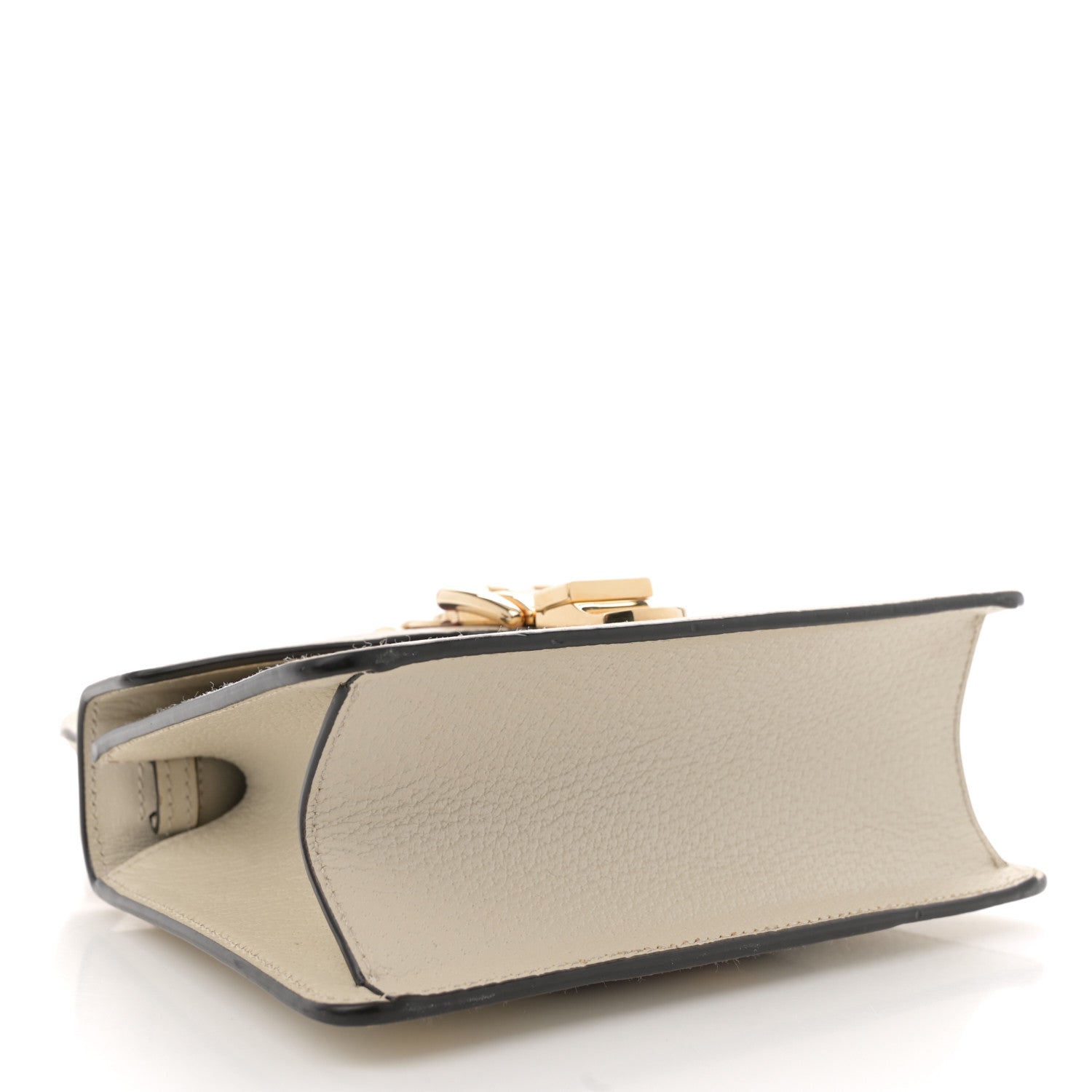 Gucci Textured Calfskin Bee Star Print Mini Sylvie Top Handle Bag Mystic White 4 of 12