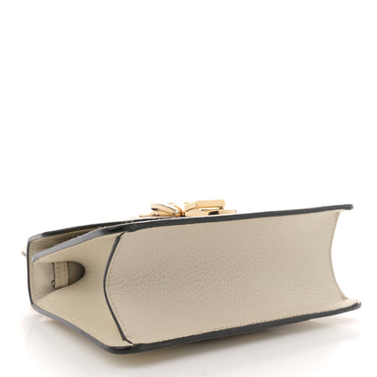 Gucci Textured Calfskin Bee Star Print Mini Sylvie Top Handle Bag Mystic White 4 of 12