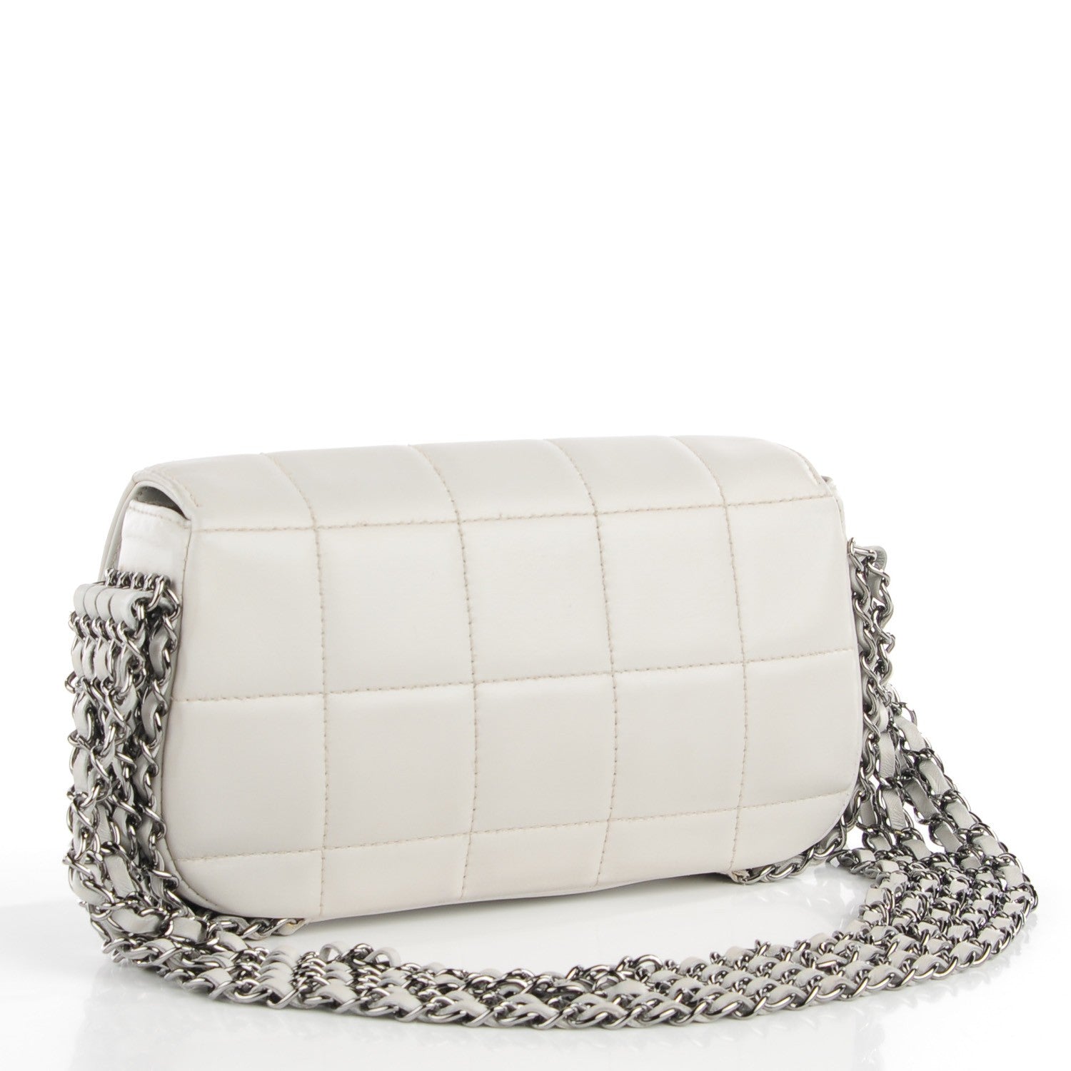 Chanel Lambskin Chocolate Bar 5 Chain Flap White 3 of 8