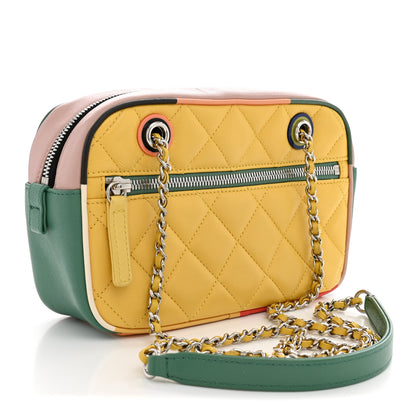 Chanel Calfskin Quilted Cuba Camera Bag Yellow Multicolor 3 of 10