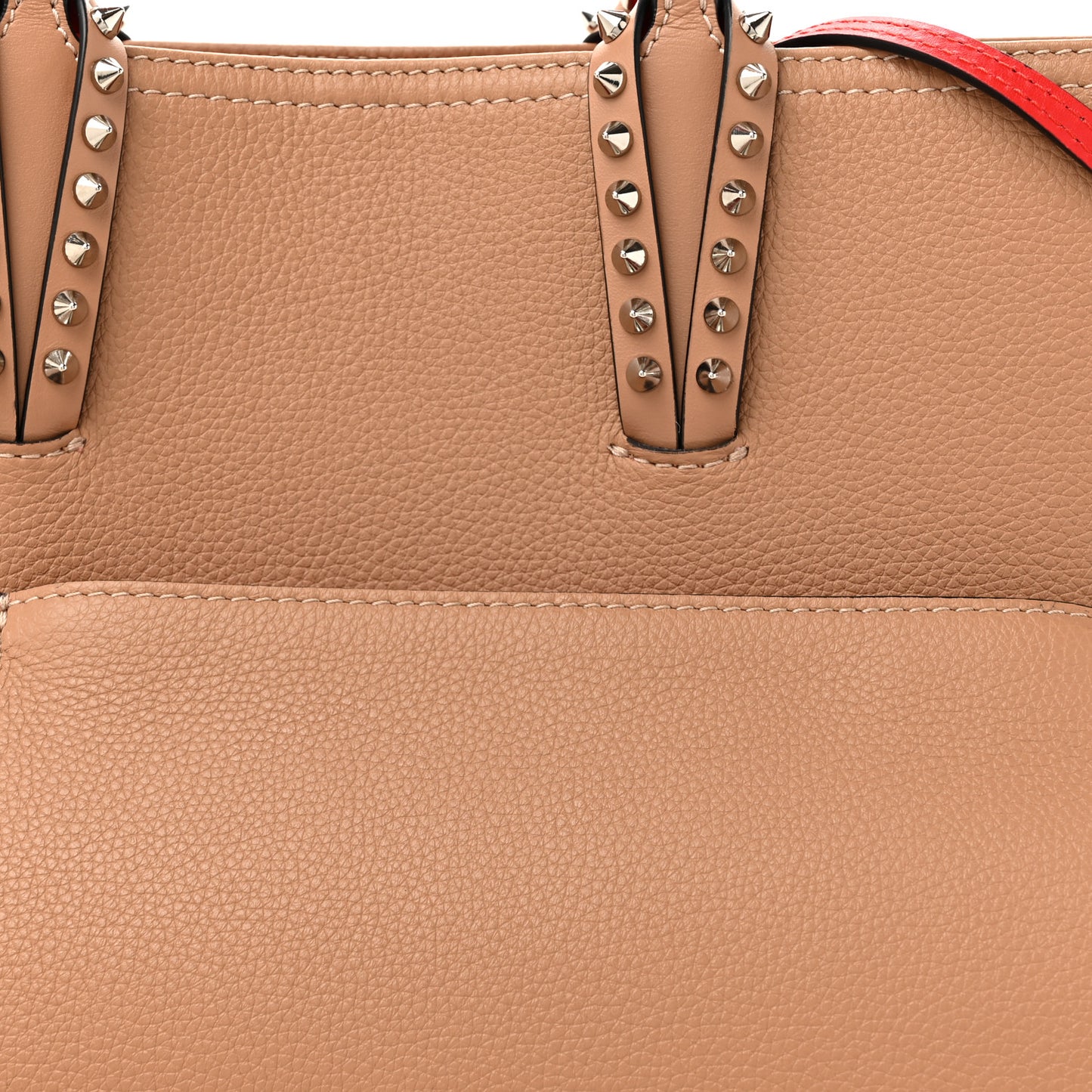 Calfskin Empire Spikes Small East West Cabata Tote Nude