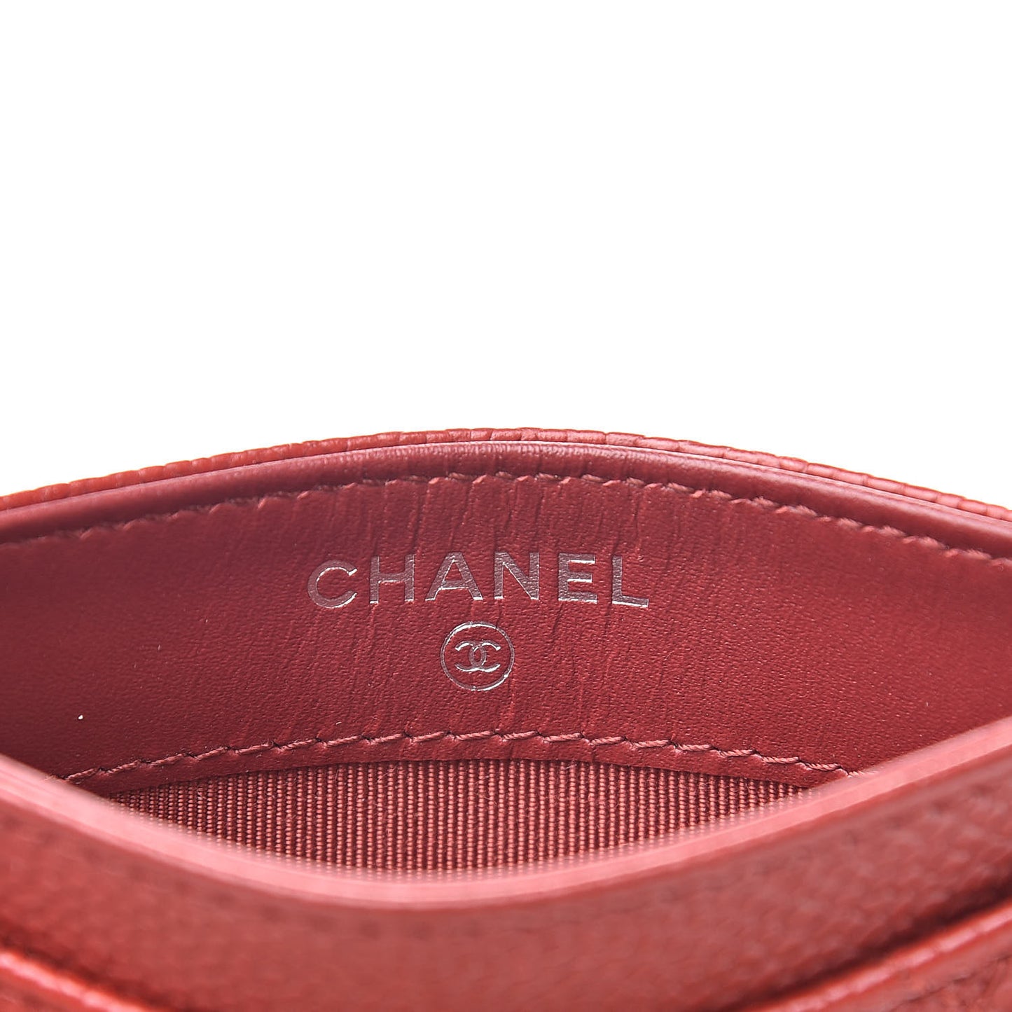 Caviar Quilted Card Holder Red