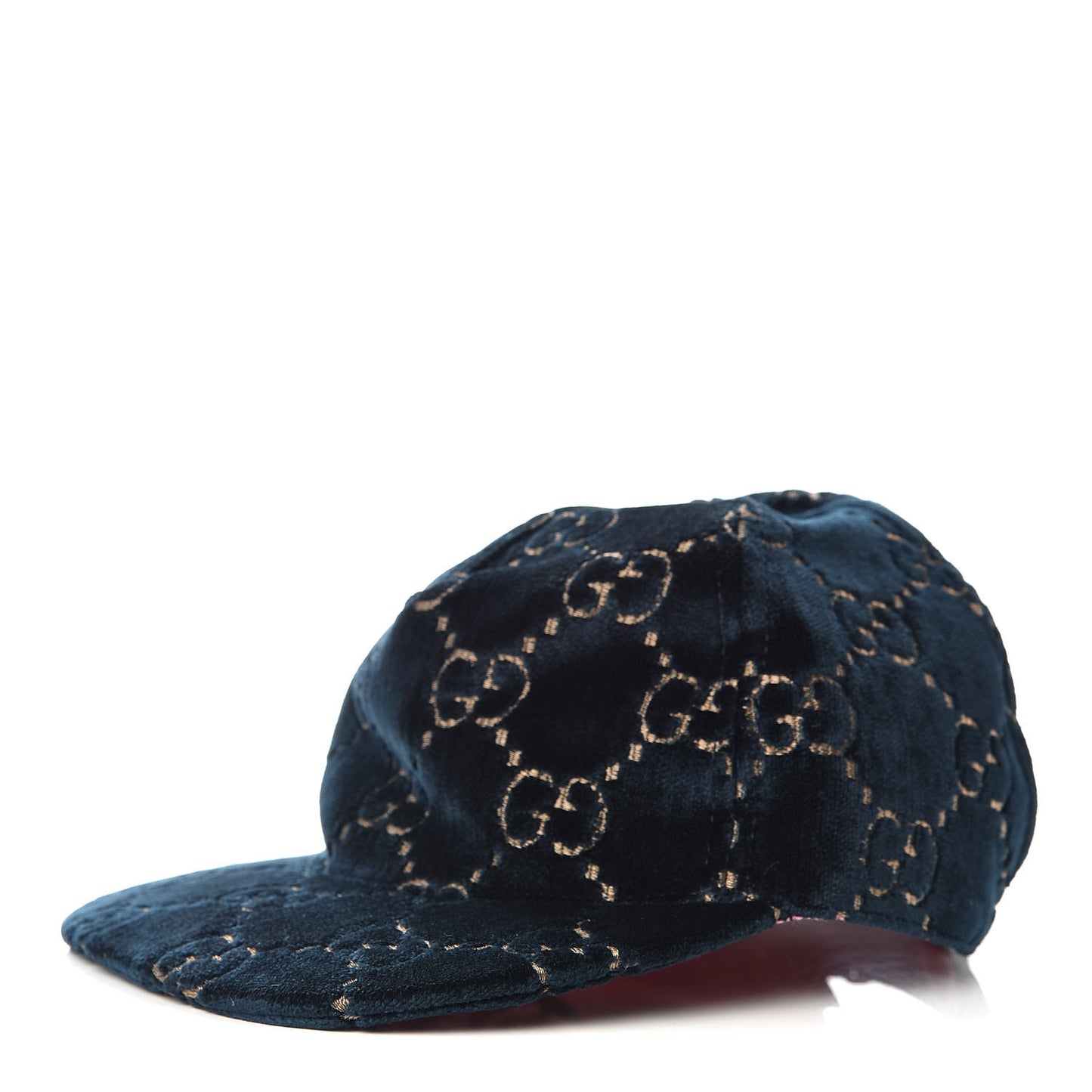 Velvet GG Monogram Baseball Hat S Blue