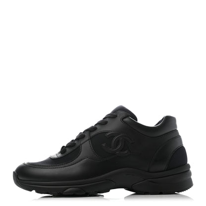 Chanel Calfskin Lambskin CC Uniform Sneakers 36 Black 1 of 6