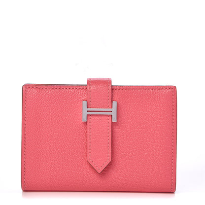 Hermes Chevre Mysore Mini Bearn Wallet Rose Lipstick 1 of 8
