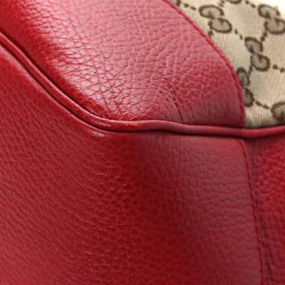 Gucci Monogram Bree Zippered Tote Beige Red 9 of 11