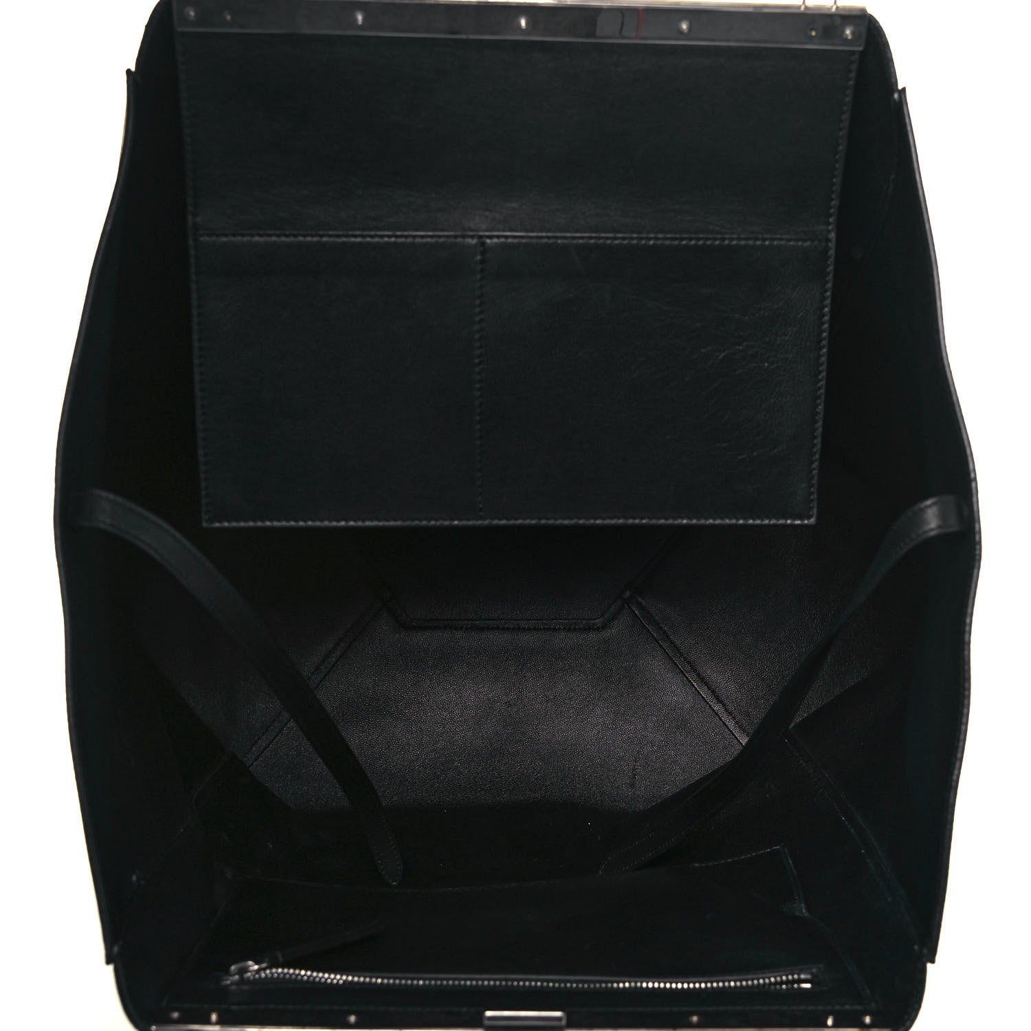 Celine Calfskin Large Clasp Cabas Black 12 of 19