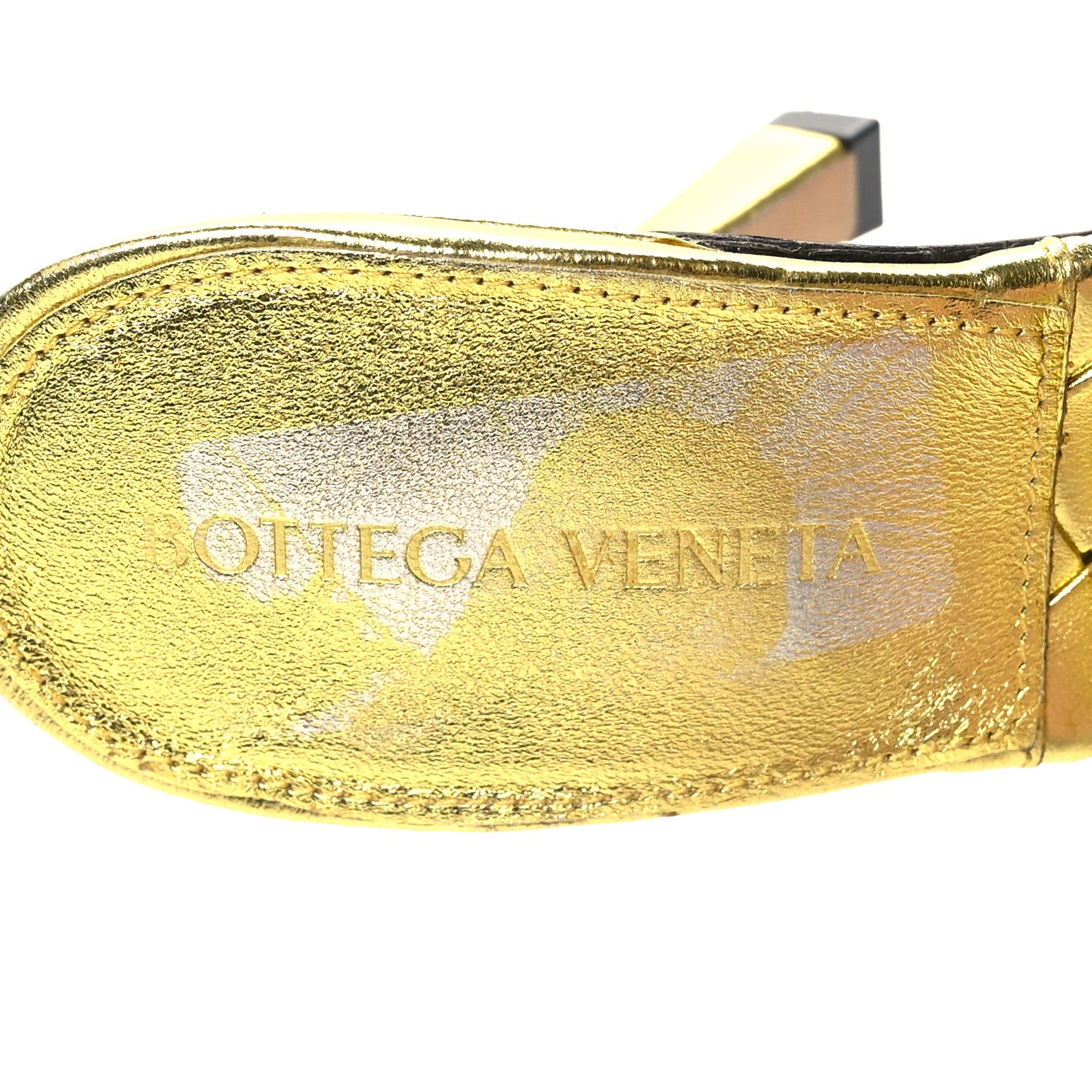 Bottega Veneta Metallic Nappa Maxi Reflection Weave Lido 90mm Mule Sandals 36 Gold 7 of 9