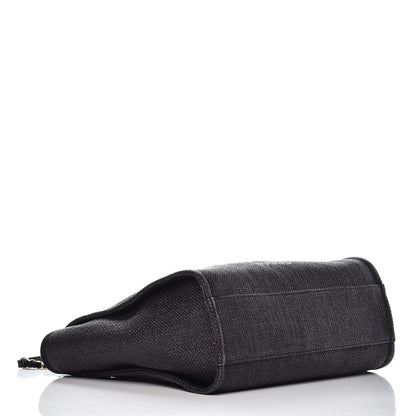 Chanel Woven Straw Raffia Small Deauville Tote Black 4 of 7