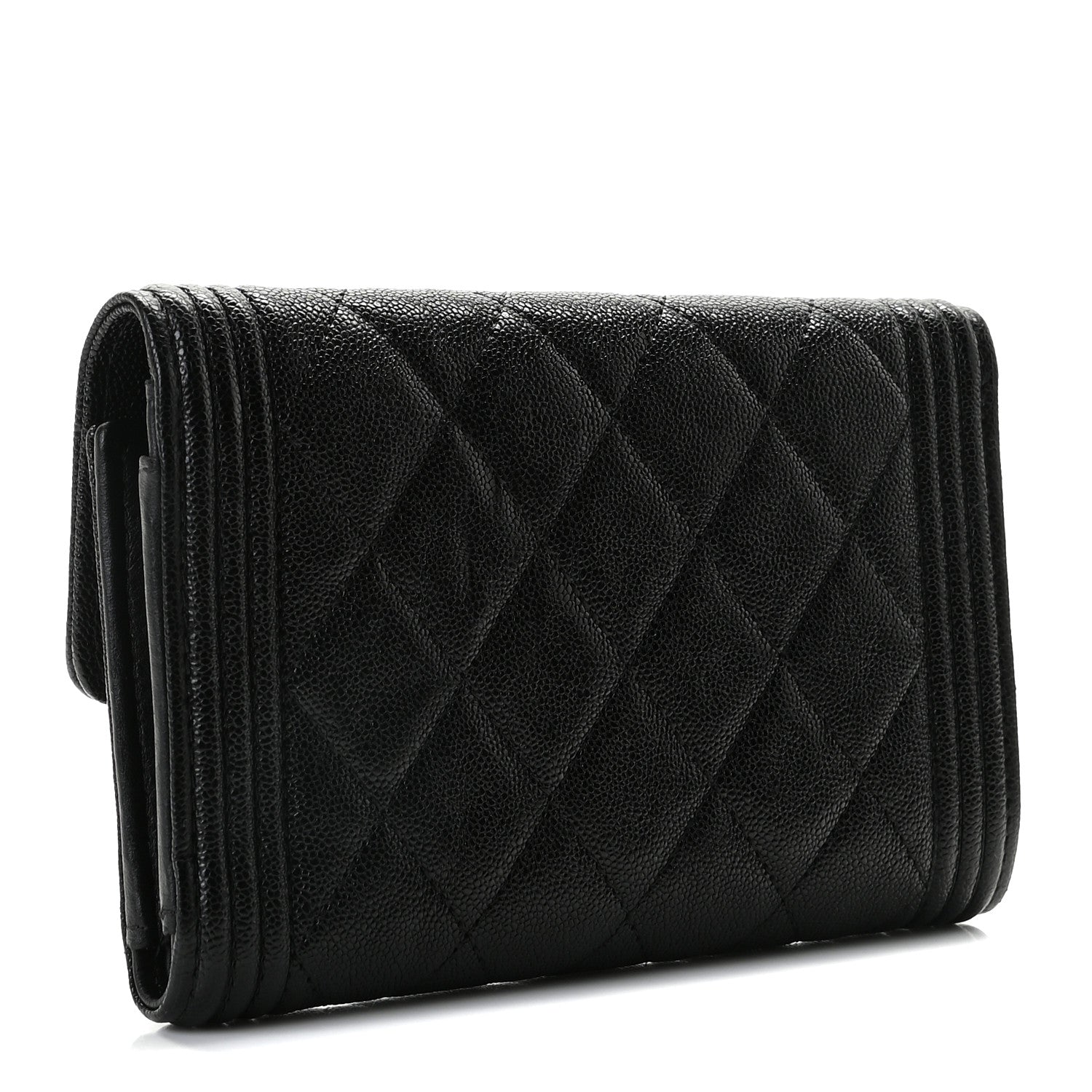 Chanel Caviar Quilted Medium Boy Flap Wallet Black 3 of 7