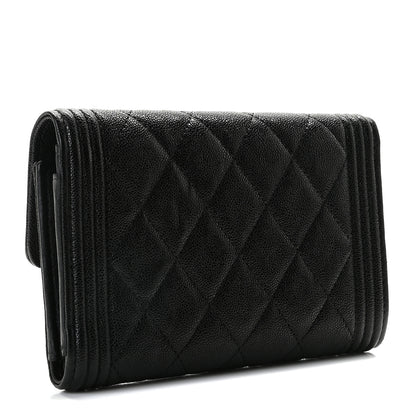 Chanel Caviar Quilted Medium Boy Flap Wallet Black 3 of 7
