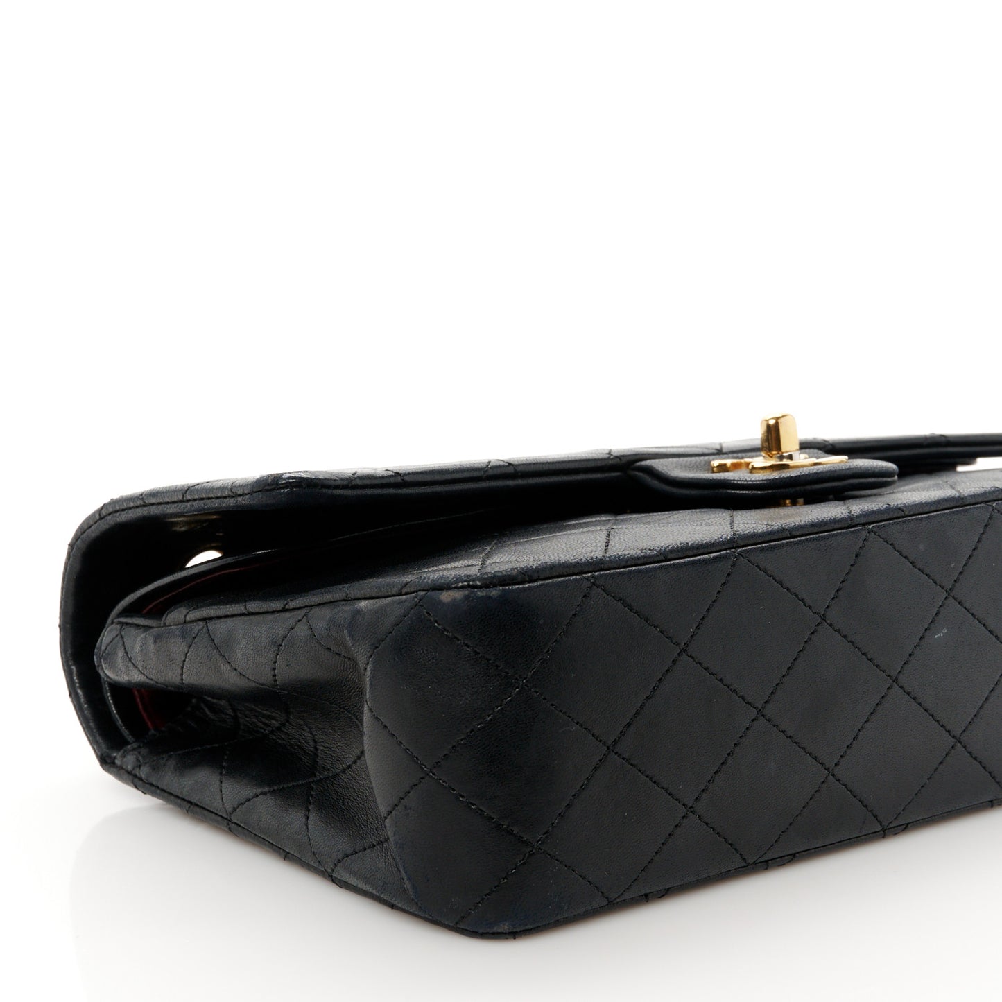 Lambskin Quilted Small Double Flap Black