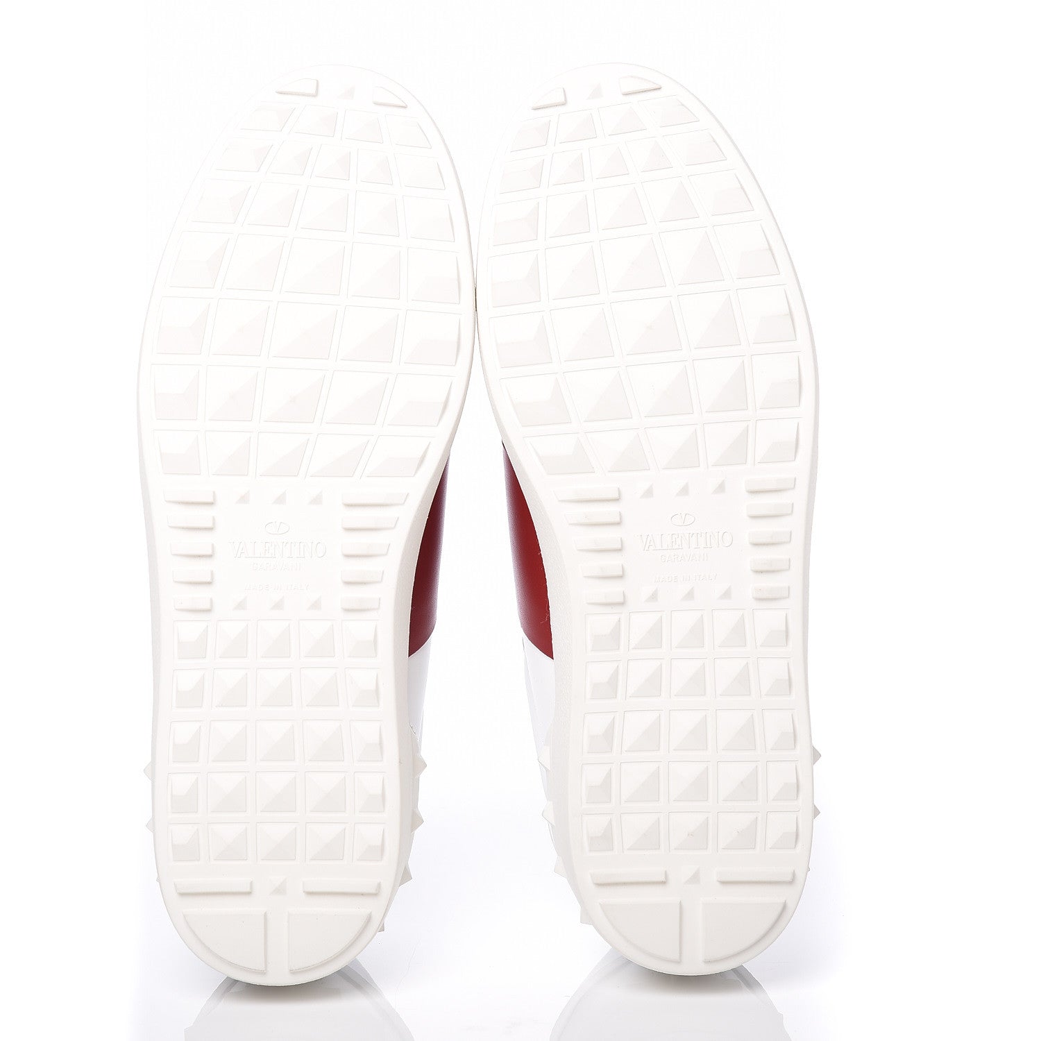 Valentino Garavani Calfskin Mens Rockstud Open Sneakers 41 White Rosso Valentino 5 of 9
