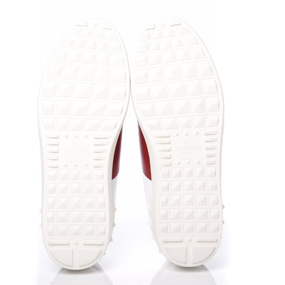 Valentino Garavani Calfskin Mens Rockstud Open Sneakers 41 White Rosso Valentino 5 of 9