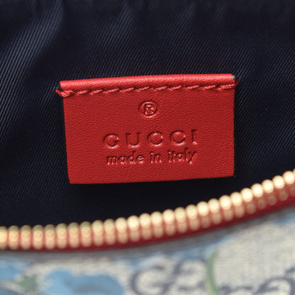 Gucci GG Supreme Monogram Blooms Mini Chain Bag Beige Blue Navy Hibiscus Red 9 of 11