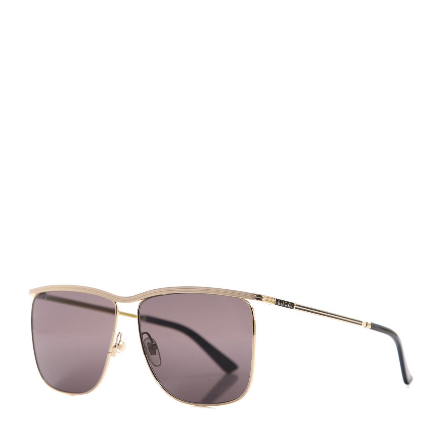 Metal Square Frame Sunglasses GG0812S Gold Brown