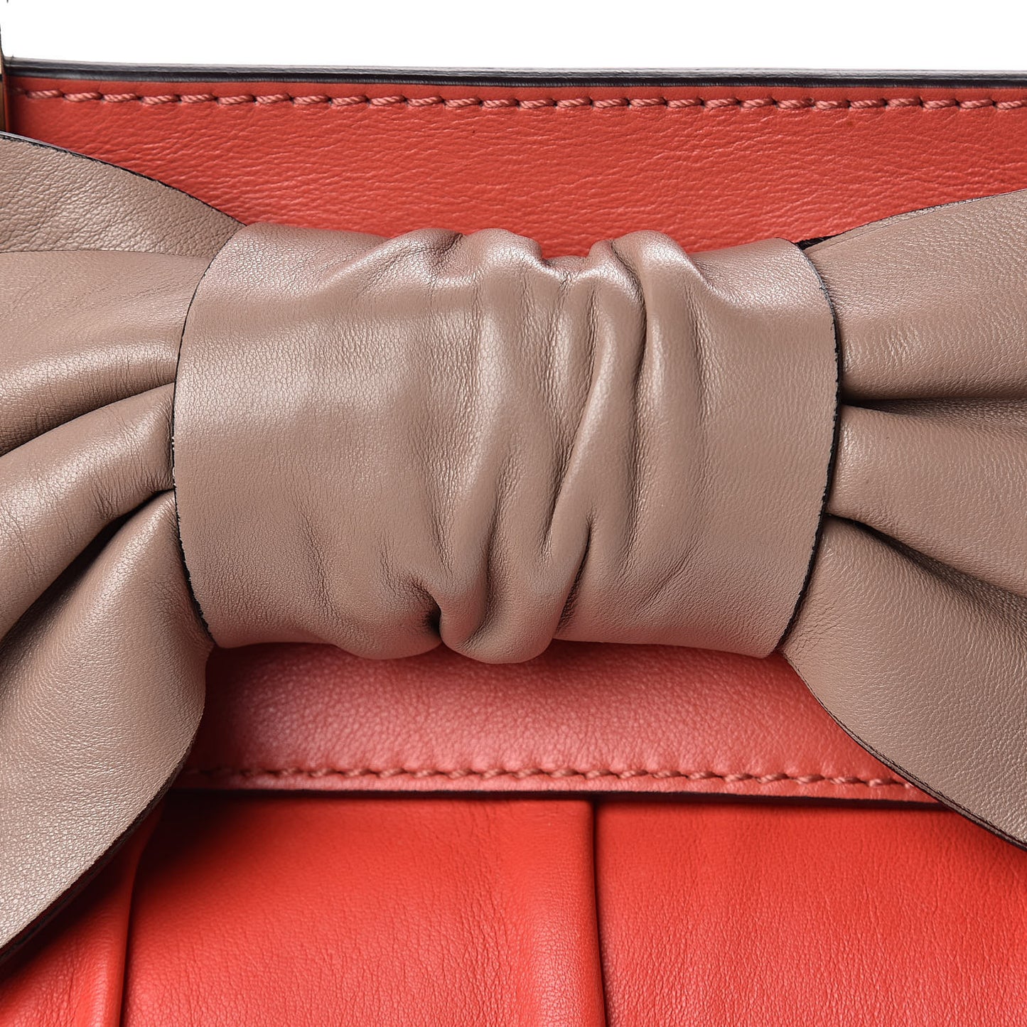 Nappa Large Aphrodite Bow Satchel Coral