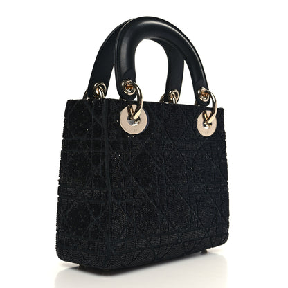 Christian Dior Lambskin Beaded Mini Lady Dior Black 3 of 11