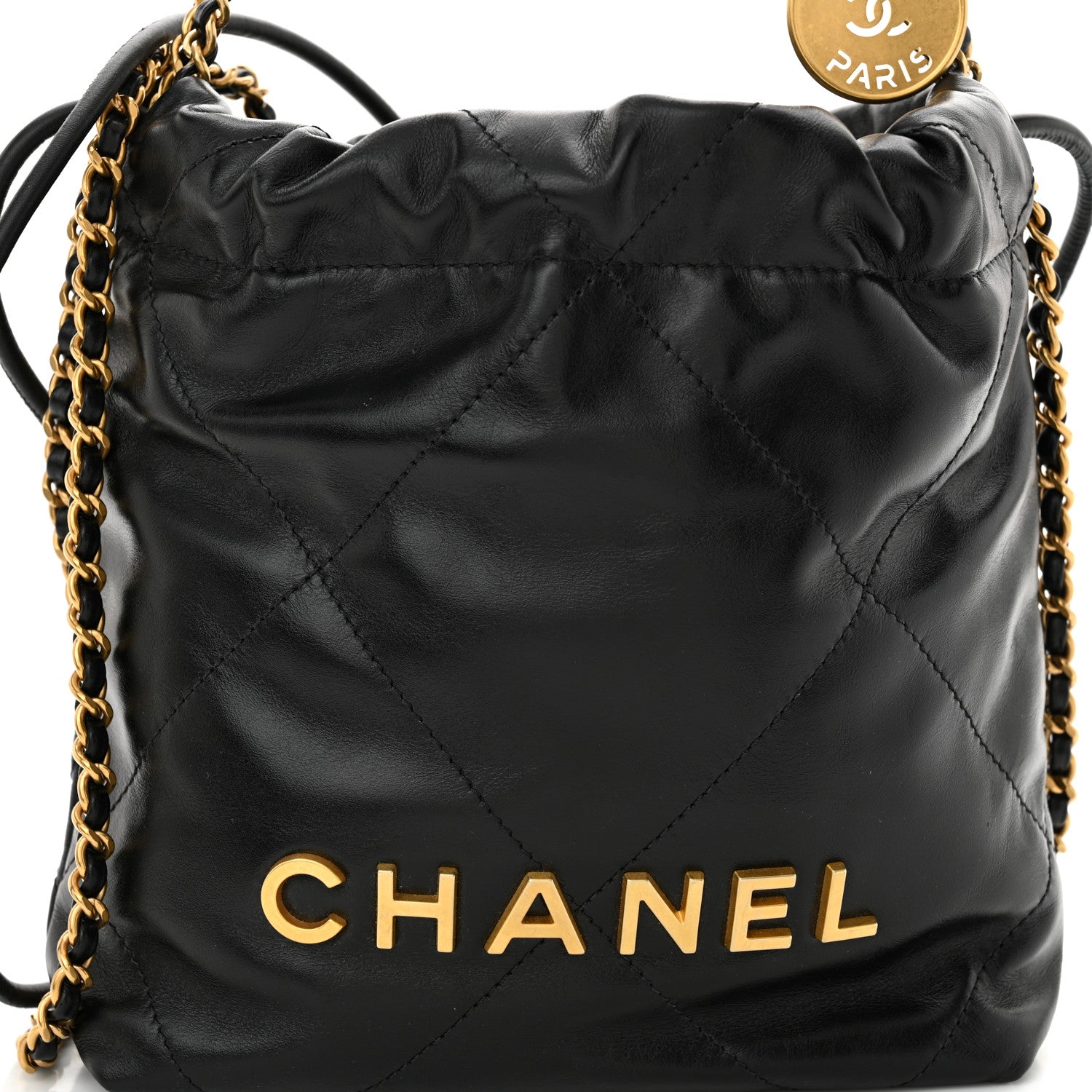 Chanel Shiny Calfskin Quilted Mini Chanel 22 Black 8 of 10