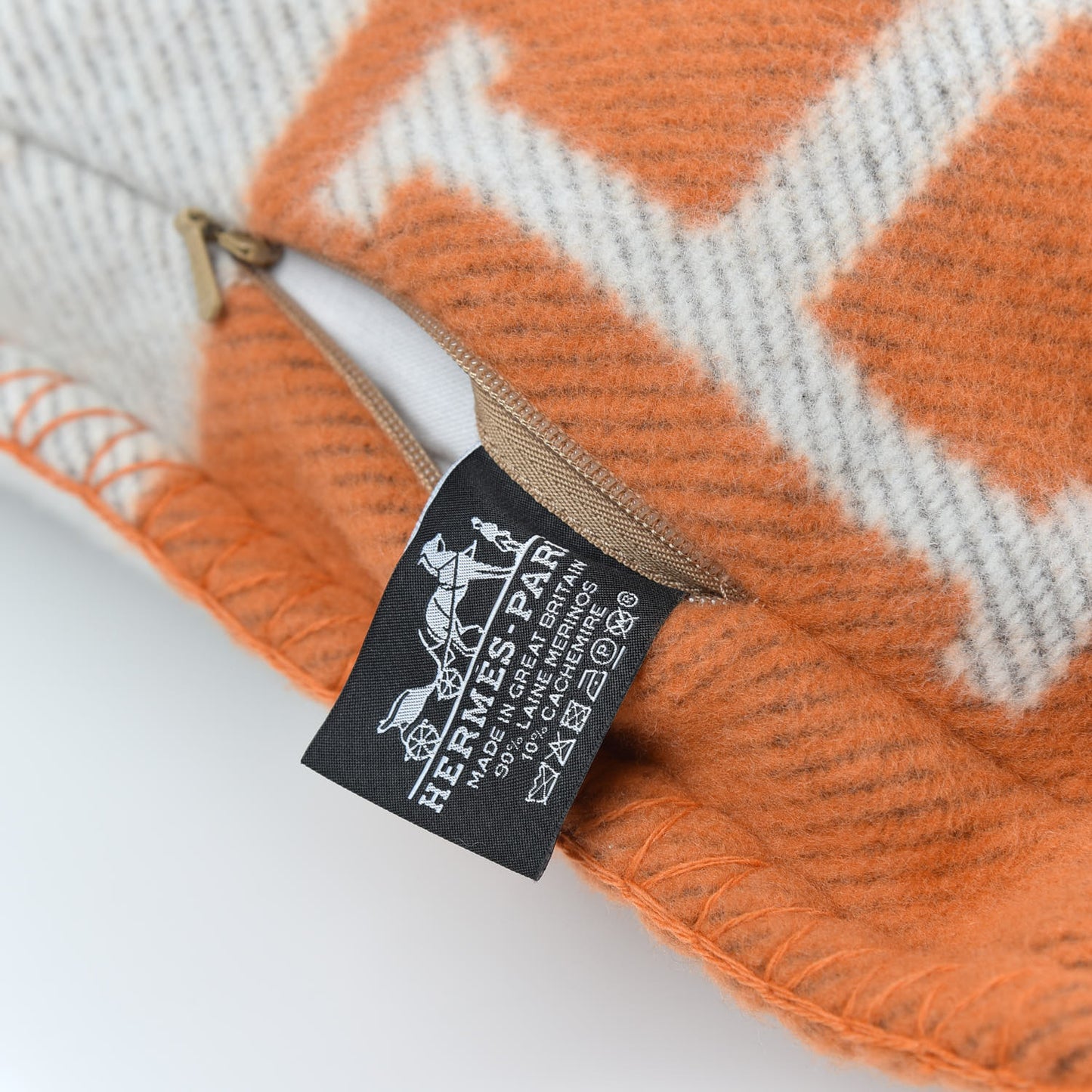 Wool Cashmere Avalon Pillow PM Ecru Potiron