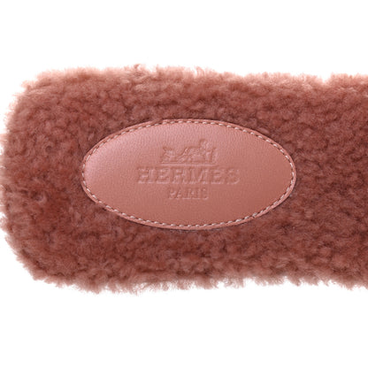 Hermes Woolskin Oran Sandals 38 Rose Aube 7 of 10