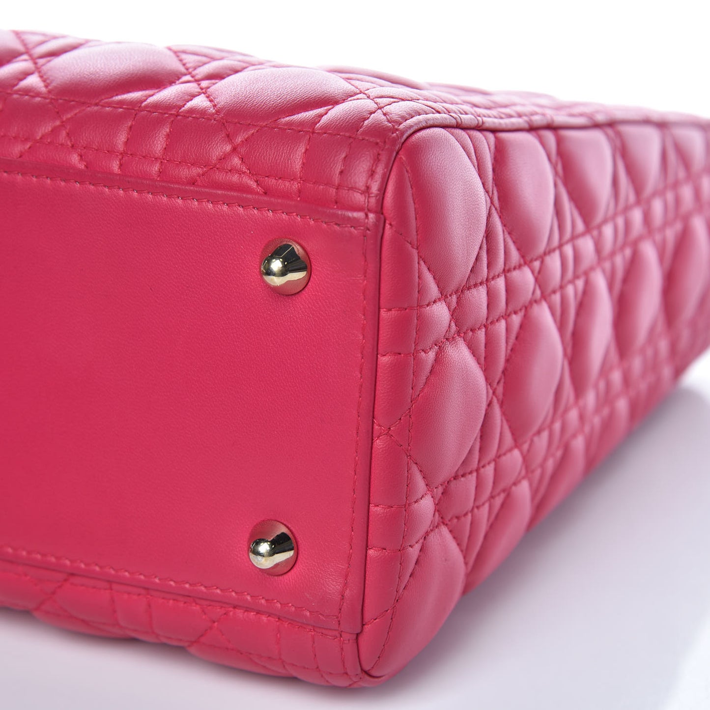 Lambskin Cannage Large Lady Dior Fuchsia