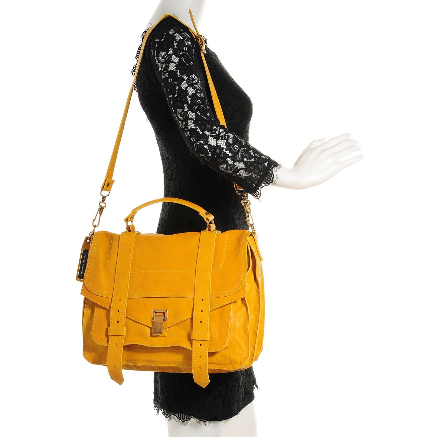Lambskin PS1 Large Satchel Mustard
