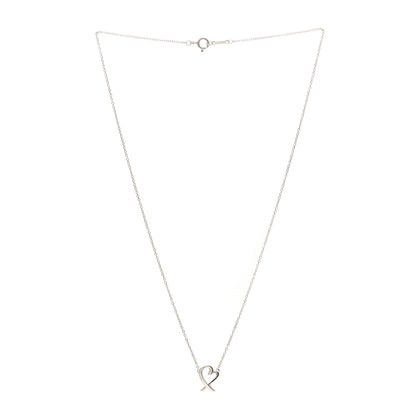 Tiffany Sterling Silver Small Paloma Picasso Loving Heart Pendant Necklace 3 of 5