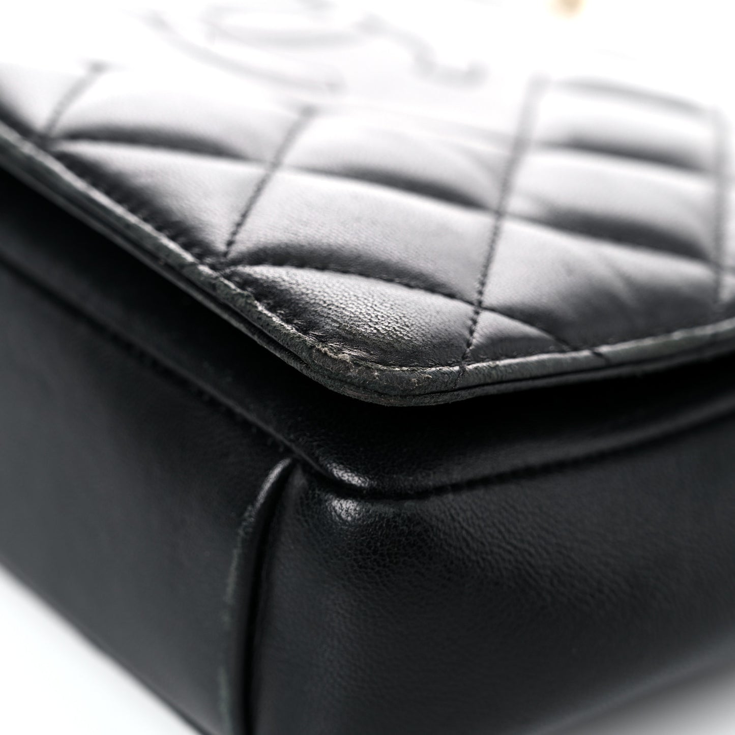 Lambskin Quilted Small Diamond CC Flap Black
