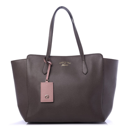 Gucci Dollar Calfskin Medium Swing Tote Grey Field Soft Pink 1 of 9