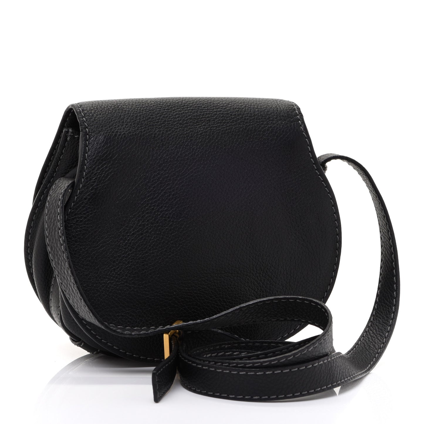 Calfskin Mini Marcie Round Crossbody Bag Black