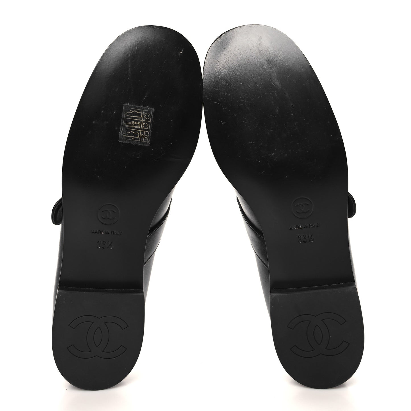 Calfskin Patent Mary Janes Flats 36.5 Black