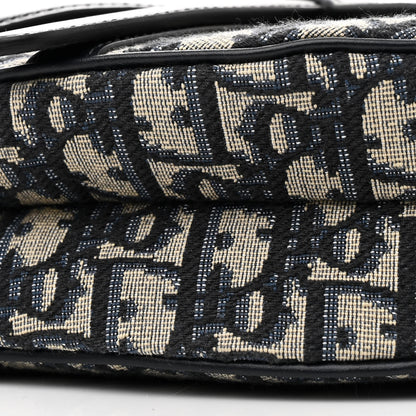 Christian Dior Calfskin Oblique Saddle Bag With Strap Blue 10 of 12