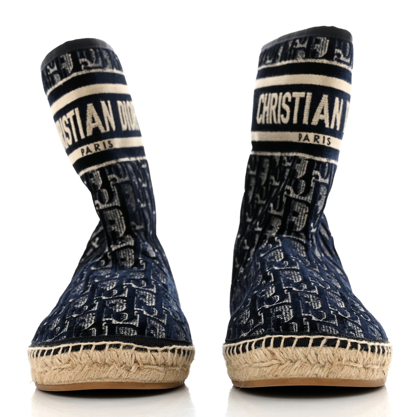 Velvet Oblique Granville Espadrille Boots 39.5 Deep Blue