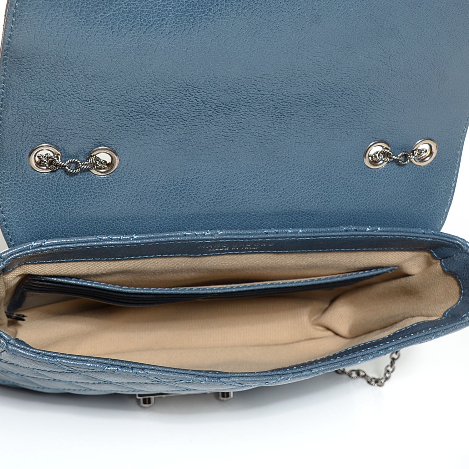 Marc Jacobs Lambskin Baroque Medium Single Flap Blue Atlantic 6 of 10
