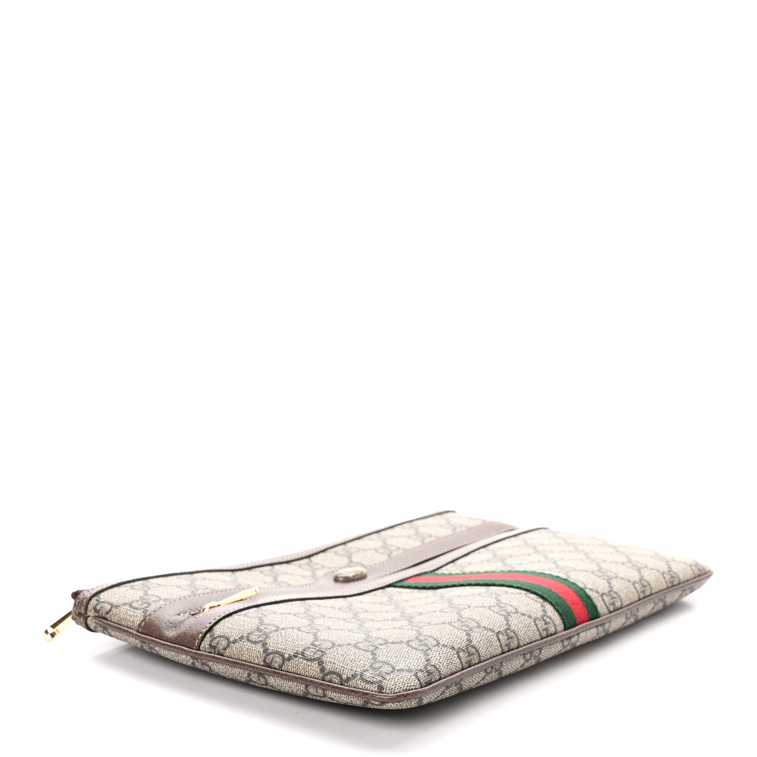 Gucci GG Supreme Monogram Large Ophidia Pouch Clutch Brown 4 of 9