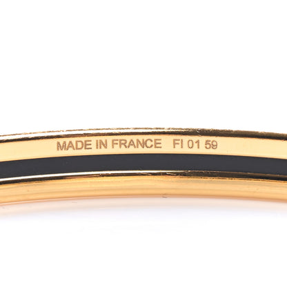 Hermes Enamel Printed Narrow Bracelet 65 Black 5 of 6