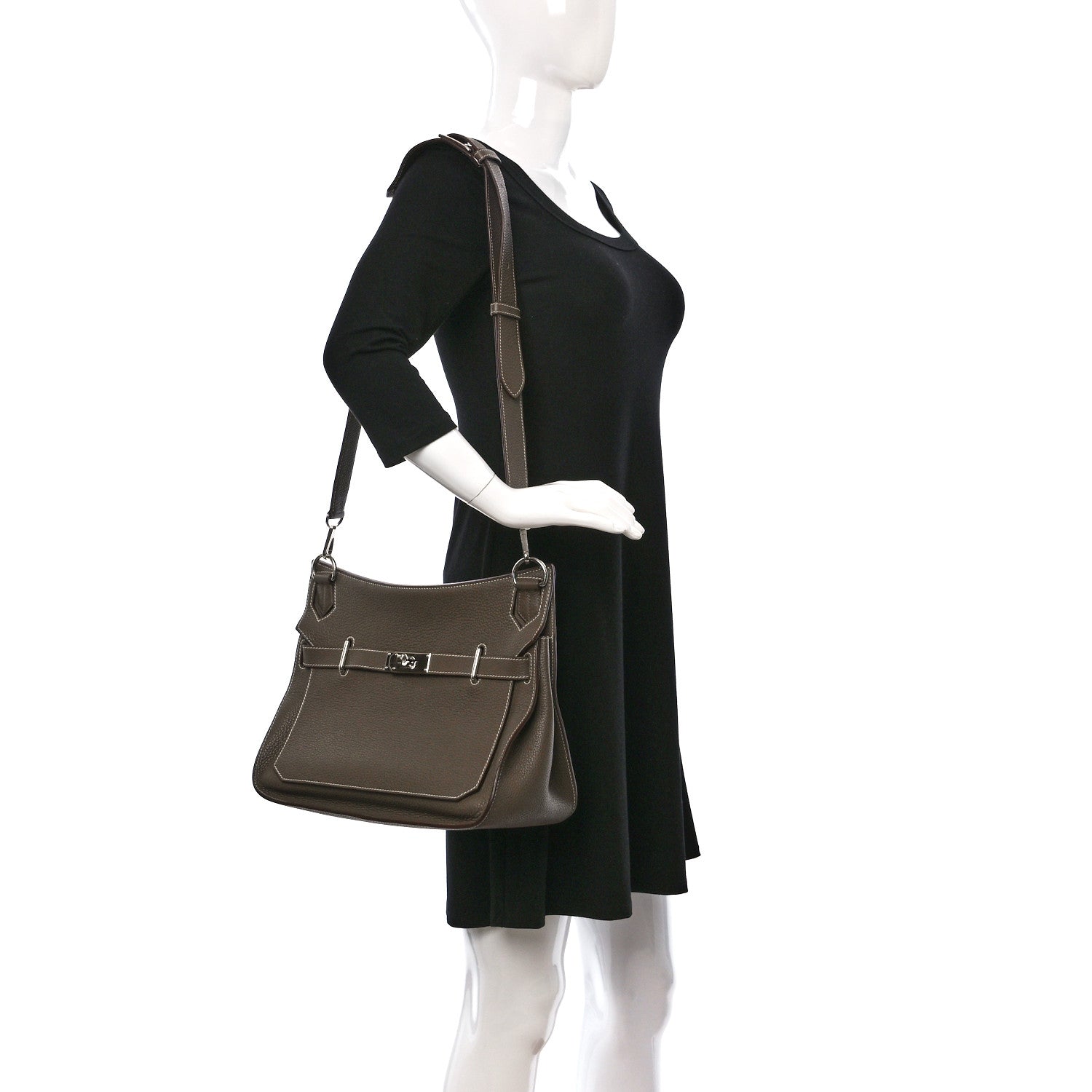 Hermes Taurillon Clemence Jypsiere 34 Etoupe 2 of 9